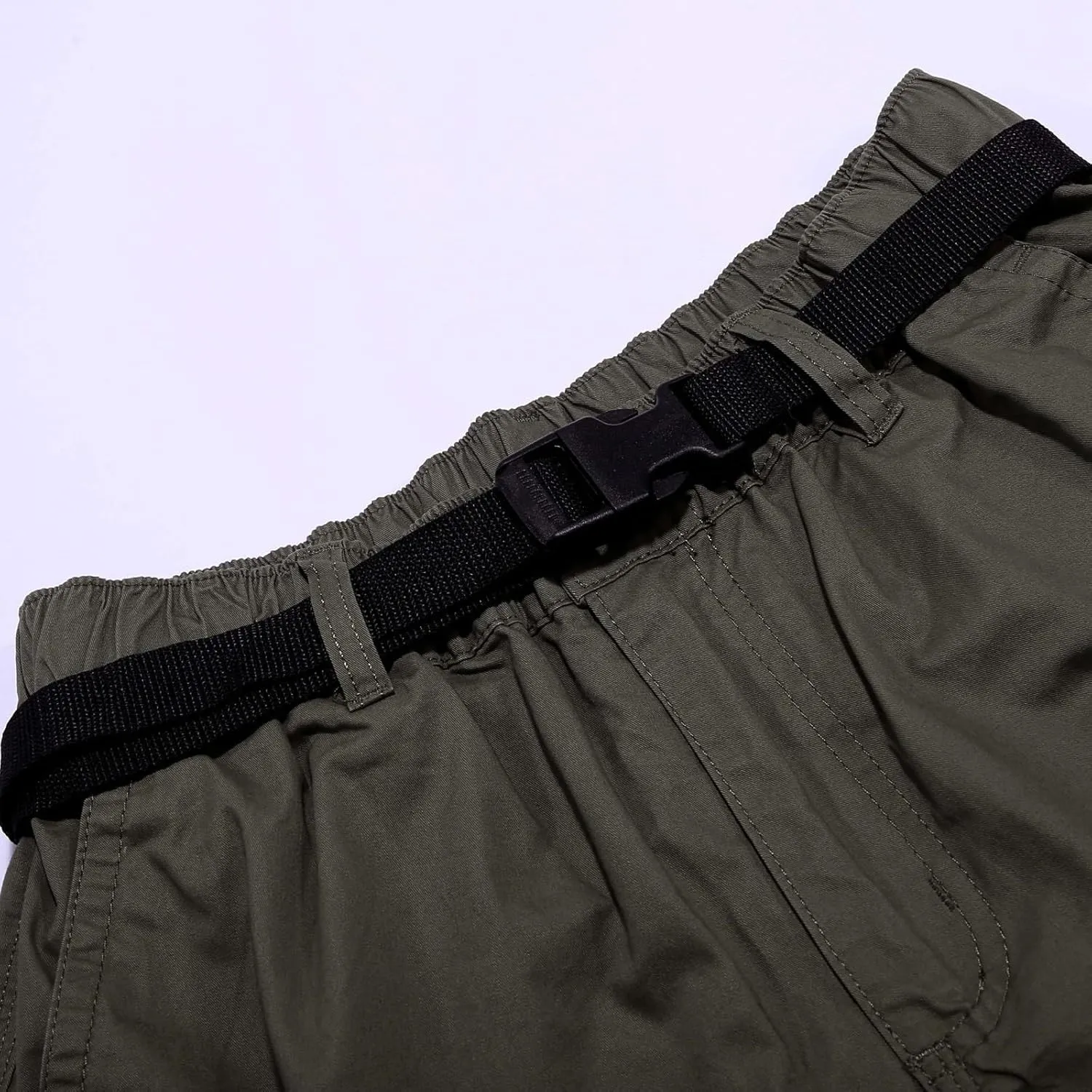 Men's Cargo Pants Casual Twill Elastic Waist Relaxed Fit 3/4 Capri Pants Below Knee Long Shorts with Multi Pockets