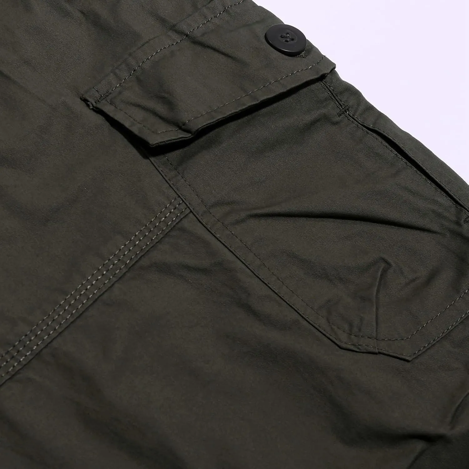 Men's Cargo Pants Casual Twill Elastic Waist Relaxed Fit 3/4 Capri Pants Below Knee Long Shorts with Multi Pockets