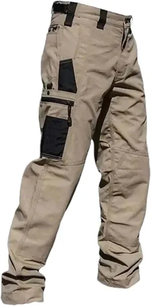 Men's Cargo Pants Multi Pockets Work Trousers Casual Outwear Straight Wear-Resisting