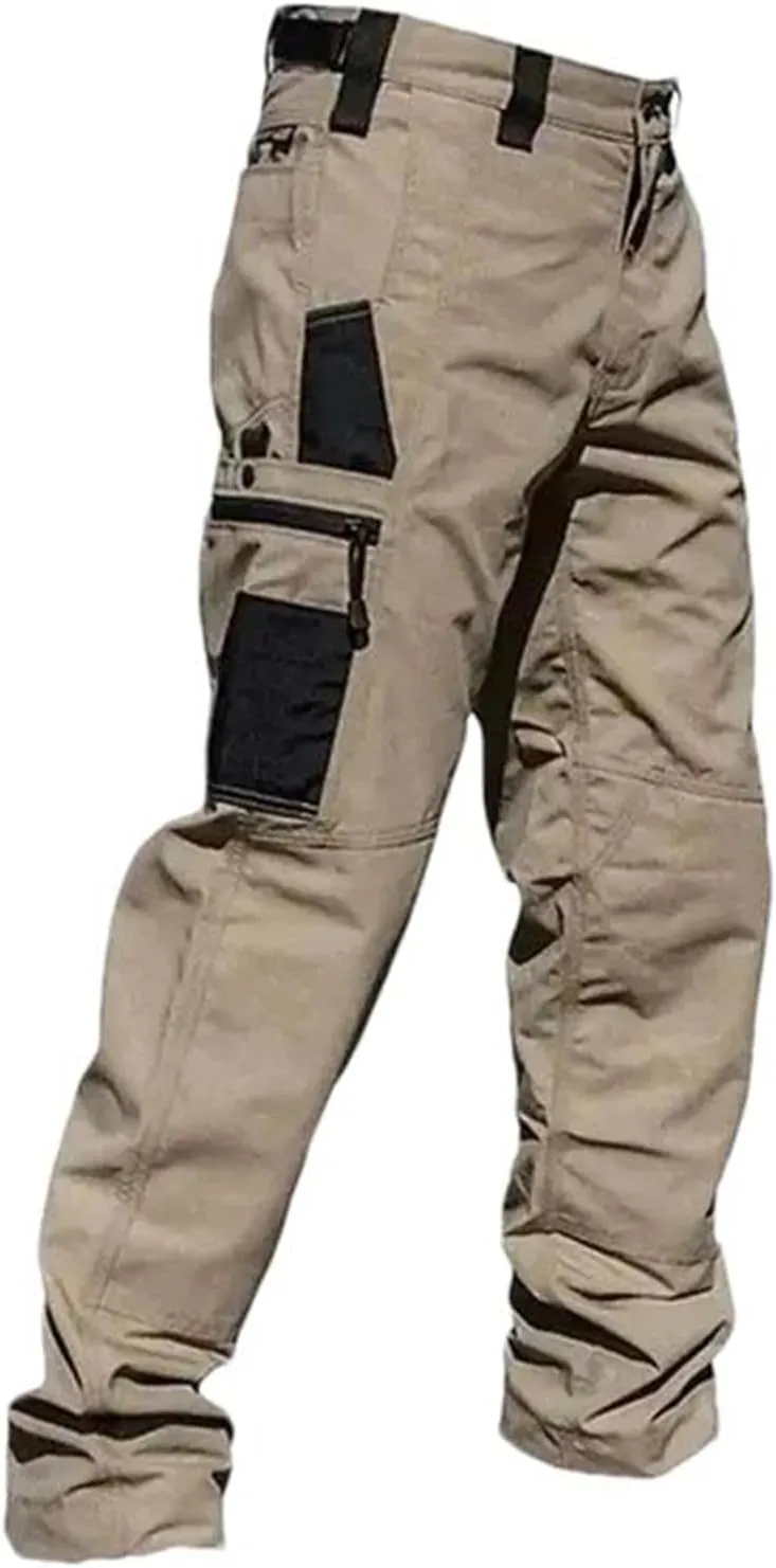 Men's Cargo Pants Multi Pockets Work Trousers Casual Outwear Straight Wear-Resisting
