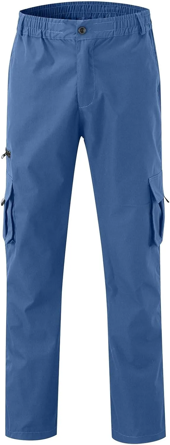 Mens Cargo Pants Relaxed Fit Outdoor Lightweight Hiking Jogger Classic Fit Multi Pockets Fashion Trousers