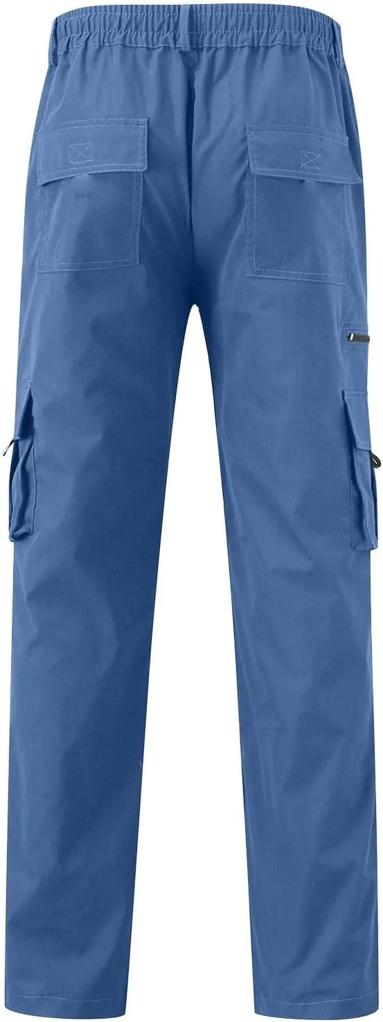 Mens Cargo Pants Relaxed Fit Outdoor Lightweight Hiking Jogger Classic Fit Multi Pockets Fashion Trousers