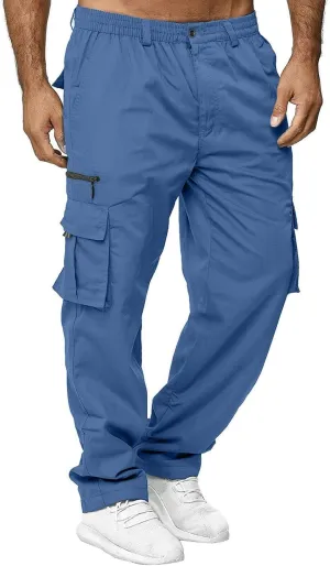 Mens Cargo Pants Relaxed Fit Outdoor Lightweight Hiking Jogger Classic Fit Multi Pockets Fashion Trousers