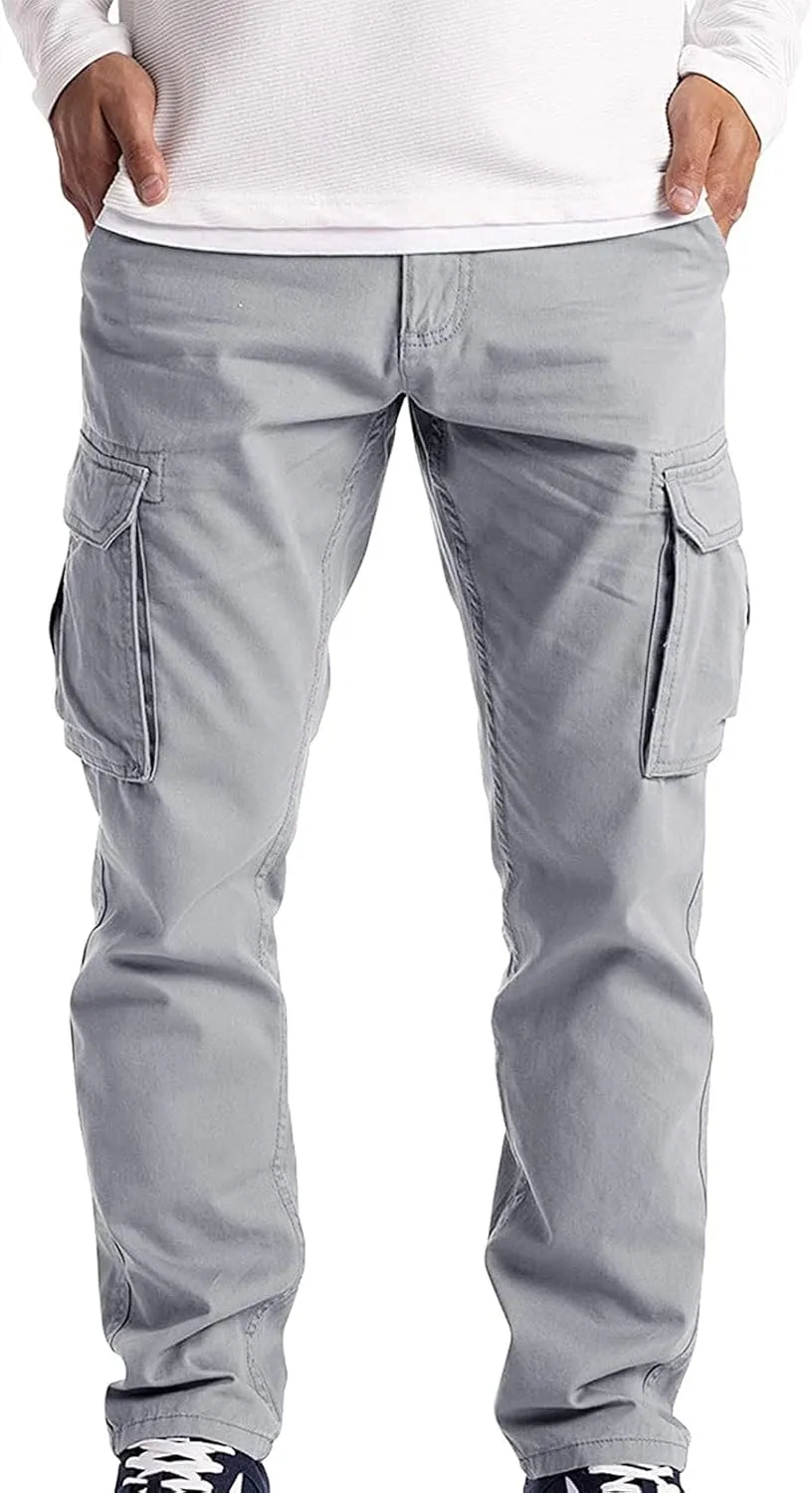 Mens Cargo Pants Relaxed Fit Tactical Pants Cargo Work Pants Cotton Trousers with Pockets Work Pants