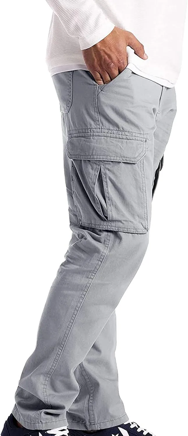 Mens Cargo Pants Relaxed Fit Tactical Pants Cargo Work Pants Cotton Trousers with Pockets Work Pants