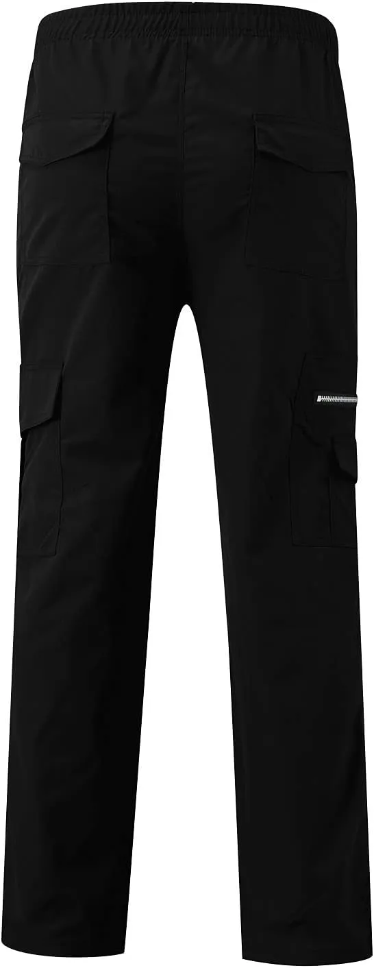 Men's Cargo Pants Stretch WaistMultiple Pockets Baggy PantsElastic Waist Baggy Cargo Pants Fashion Trousers