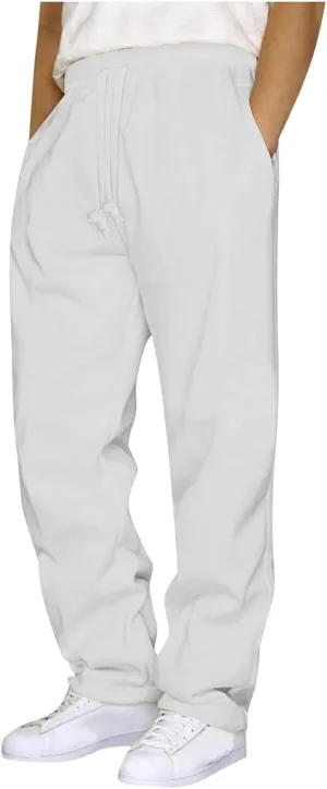 Mens Cargo Sweatpants Casual Elastic Waist Pants Loose Fit Jogger Pants Outdoor Hiking Pants Athletic Gym Pants