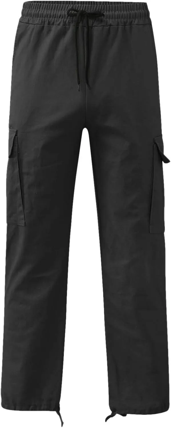 Men's Cargo Sweatpants Sweatpants Classic Fit Pockets Cargo Work Pants Wild Drawstring Sports Jogger Men's Cargo Cargo