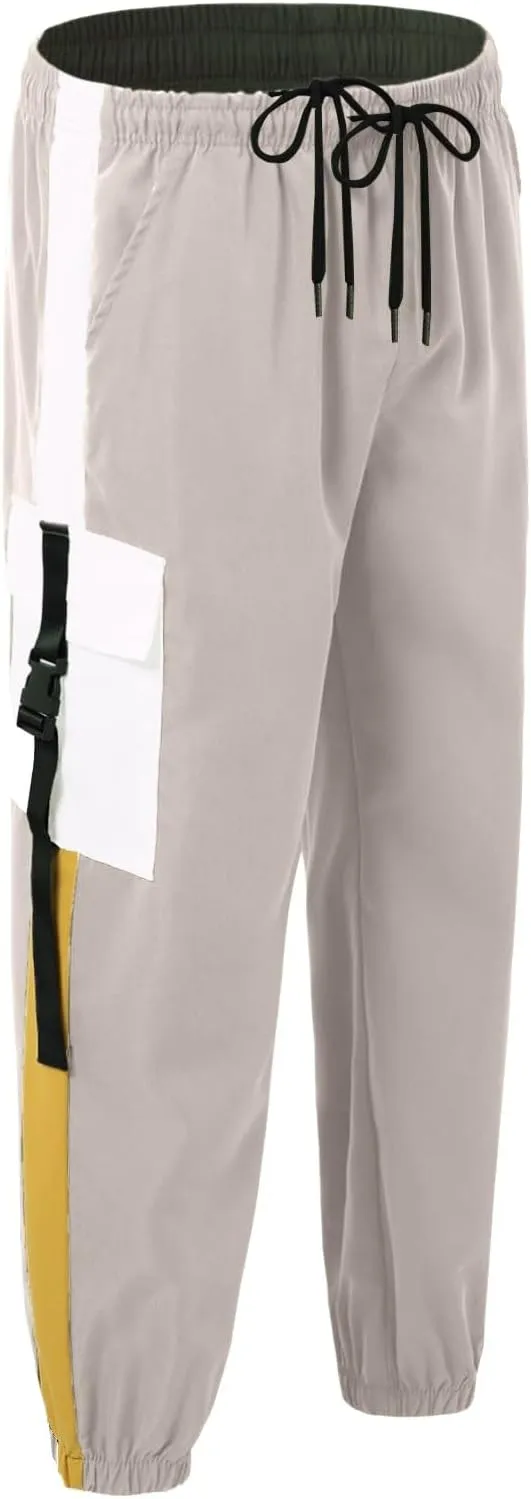 Mens Casual Joggers Pants Comfy Drawstring Elastic Waist Cargo Pants Hiking Outdoor Fitness Sport Jogging Sweatpant