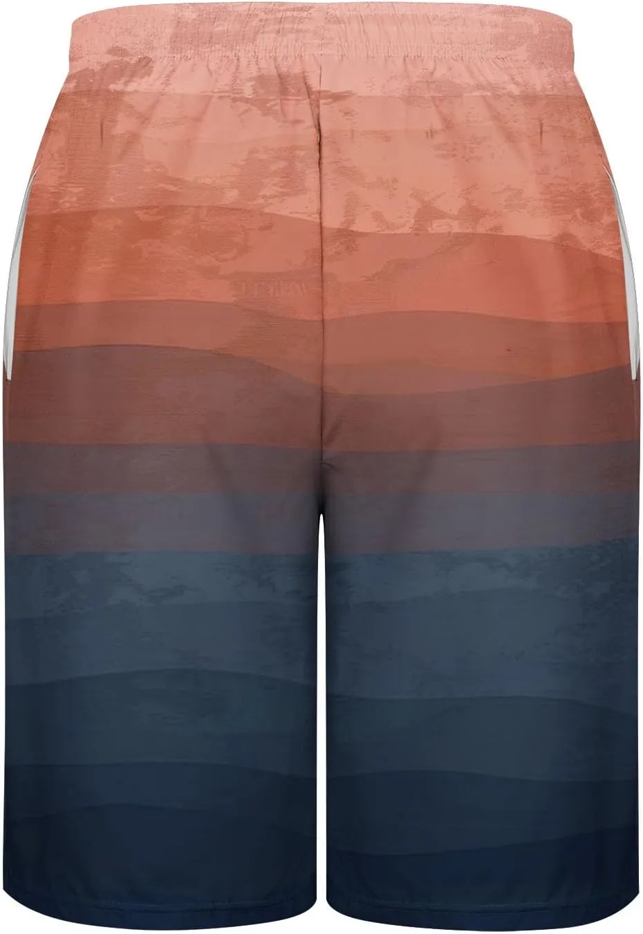 Mens Casual Shorts Gradient Color Fashion Elastic Waist Drawstring Shorts Summer Beach Vocation Shorts with Pockets