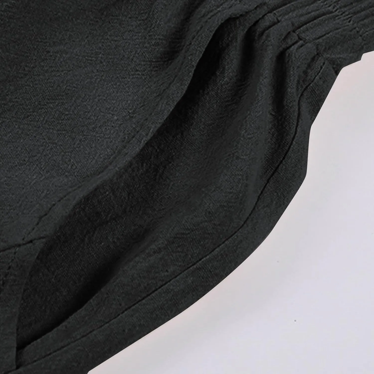 Mens Cotton Linen Pants Solid Fashion Elastic Waist Drawstring Tapered Pant Casual Vintage Hip Hop Harem Trouser