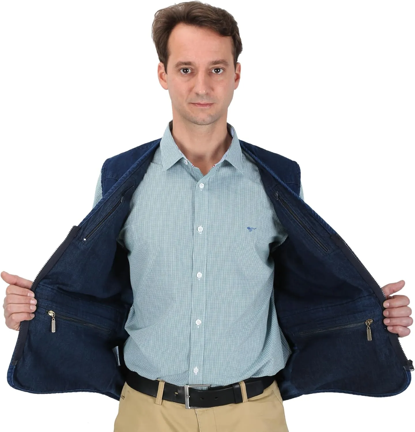 Men's Denim Multi-Pockets Leisure Work Fishing Outerwear Vest