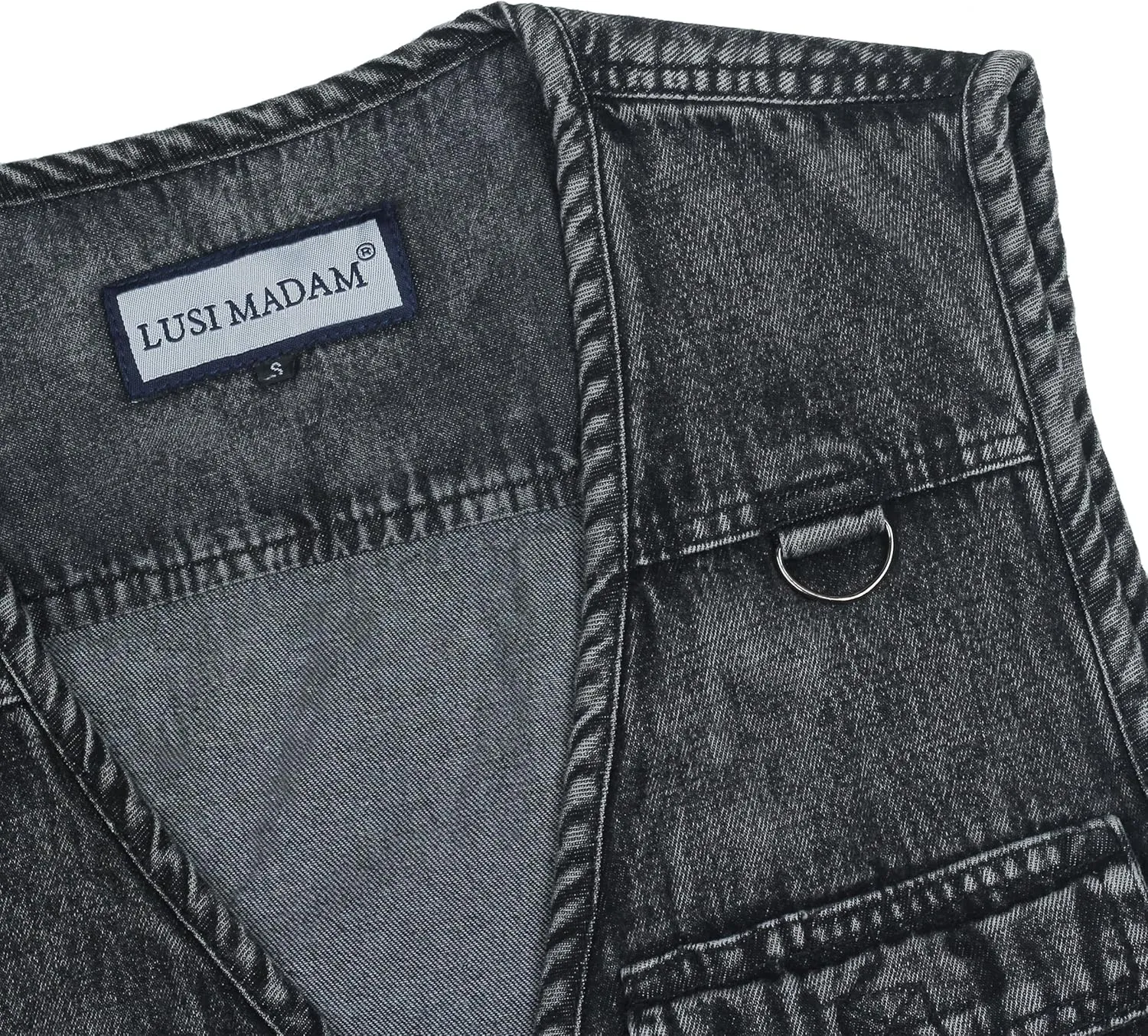 Men's Denim Multi-Pockets Leisure Work Fishing Outerwear Vest