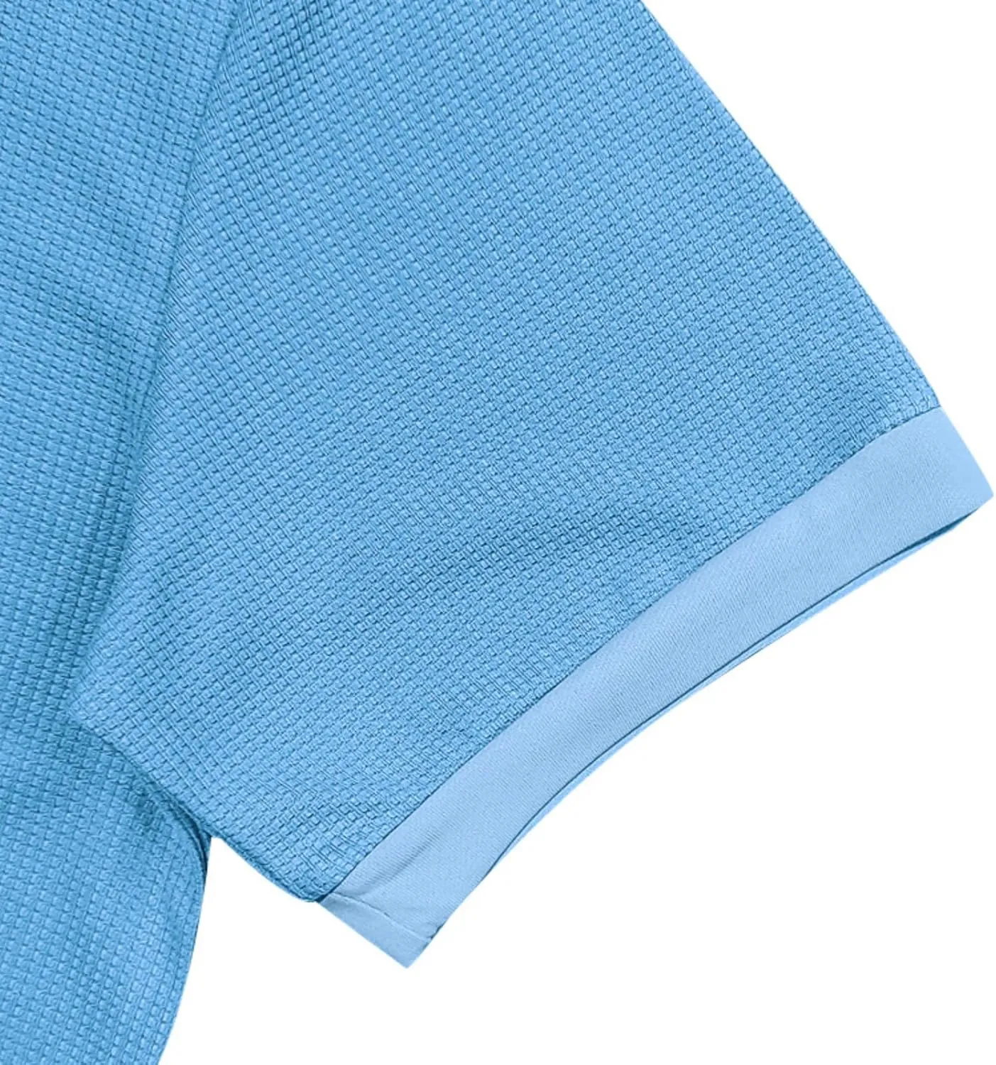 Mens Fashion Golf Shirts Short Sleeve Dry Fit Texture Performance Moisture Wicking Casual Collared Polo Shirt for Men