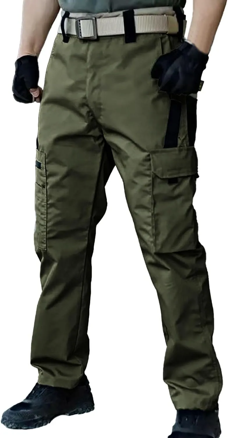 Men's Flex Stretch Tactical Pants,Waterproof Ripstop Cargo Pants, Casual Outdoor Military Army Trousers with Pockets