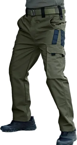 Men's Flex Stretch Tactical Pants,Waterproof Ripstop Cargo Pants, Casual Outdoor Military Army Trousers with Pockets