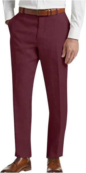 Mens Golf Pants Slim Fit Lightweight Business Casual Pants Dress Trousers Pinstripe Classic Solid Office Wear
