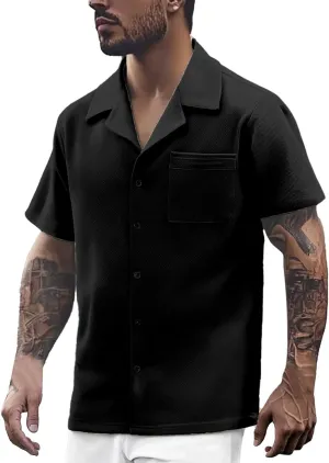Men's Golf Polo Shirts Short Sleeve Striped Slim Fit Golf Shirt Lightweight Quick Dry Causal Classic Summer T-Shirt