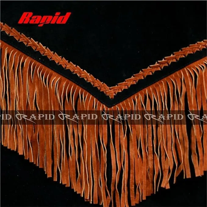 Mens Leather Buckskin Mountain Man Reenactment Suede Leather Native American Red Indian Fringes Beaded Jackets Warshirt