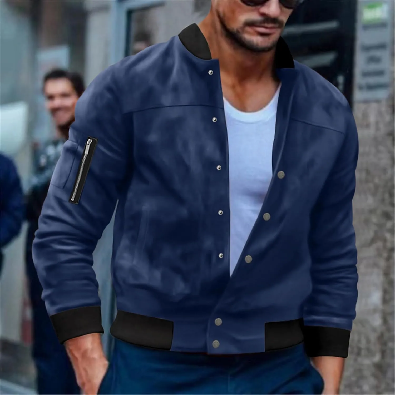 Mens Lightweight Flannel Coat Waterproof Windbreaker Anorak Featuring Casual Zipper Pocket Sweater Jacket