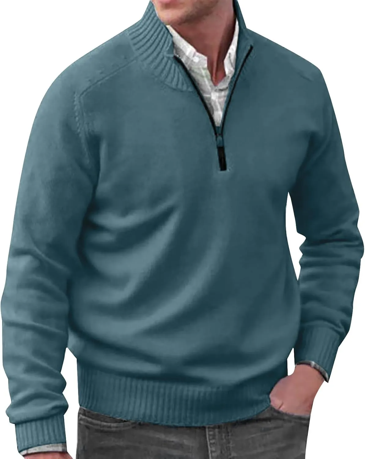 Mens Long Sleeve Sweatshirts 1/4 Zip Up Fishing Running Rash Guard T-Shirts Outdoor Shirts Outdoor Hiking Fishing Shirts