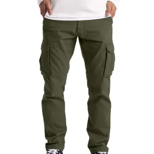 Men's Outdoor Cargo Pant Drawstring Lightweight Tactical Pants Hiking Jogger Classic Fit Multi Pockets Trousers (Medium,Military Green)
