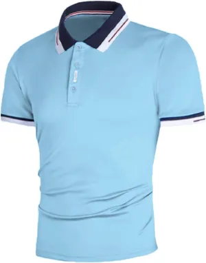 Men's Polo Shirt 2024 Fashion Trend Men's Lapel Button Short Sleeved T Shirt Polo White Tees for Men Big and Tall