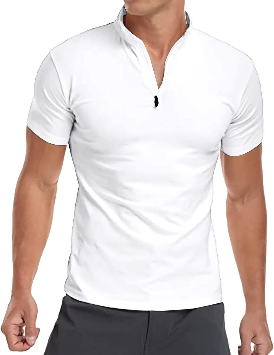 Men's Polo Shirt Quick Dry Wrinkle Free Moisture Wicking Performance Short Sleeve Polos Sports Shirts Pique Golf Shirt