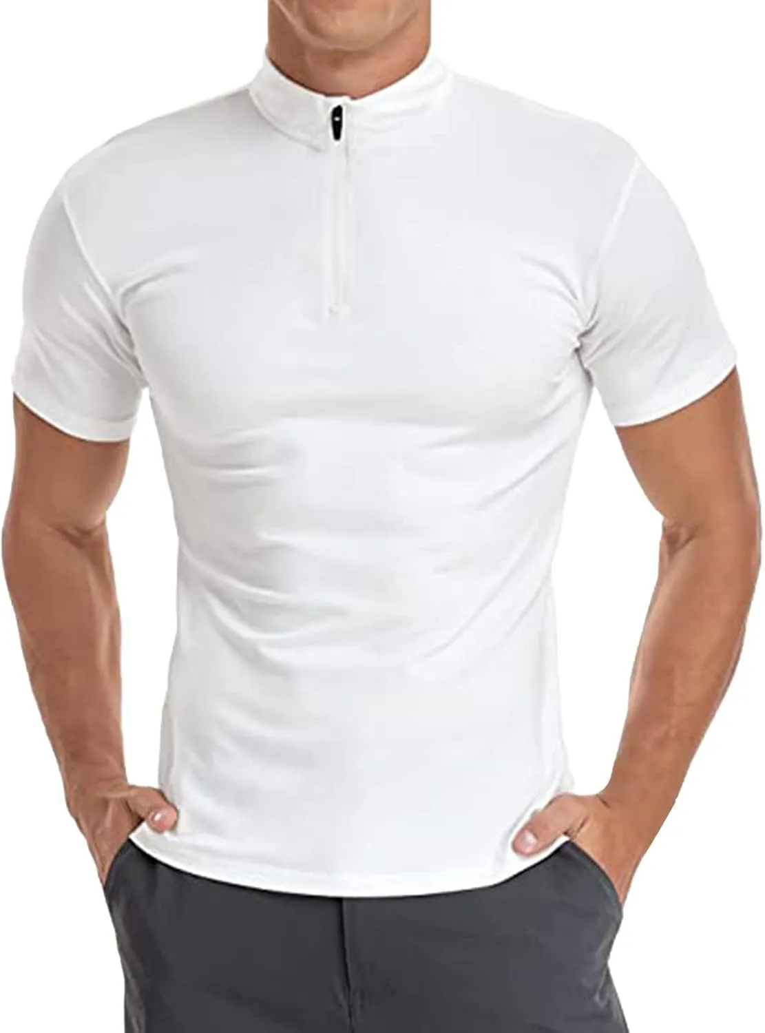 Men's Polo Shirt Quick Dry Wrinkle Free Moisture Wicking Performance Short Sleeve Polos Sports Shirts Pique Golf Shirt