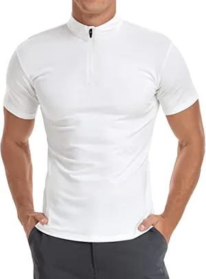 Men's Polo Shirt Quick Dry Wrinkle Free Moisture Wicking Performance Short Sleeve Polos Sports Shirts Pique Golf Shirt