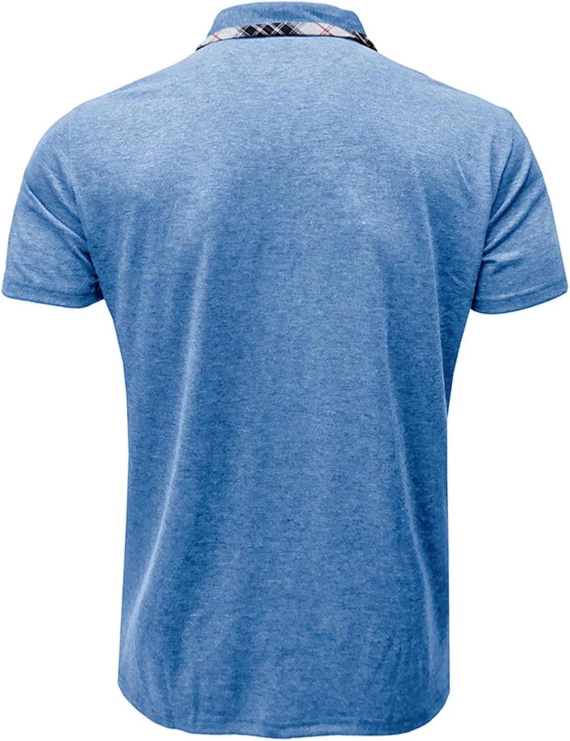 Mens Polo Shirts Fashion Classic Casual Short Sleeve Button T Shirt Summer Fitted Golf Shirt with Pocket