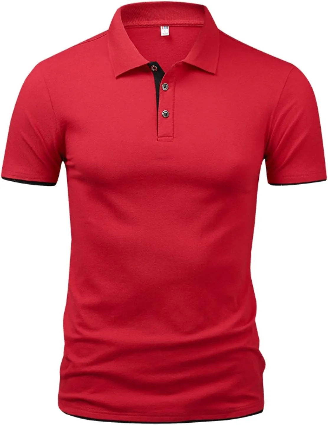 Men's Polo Shirts Short Sleeve Cotton Blend Moisture Wicking Casual Collared Shirts Summer Breathable Sport Golf Shirt