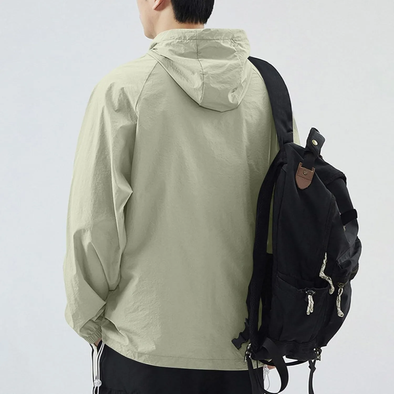 Men's Rash Guard Lightweight Hooded Sun Protection Jacket Windbreaker UPF 50  Coat Outdoor Casual Zip Up Wind Shell