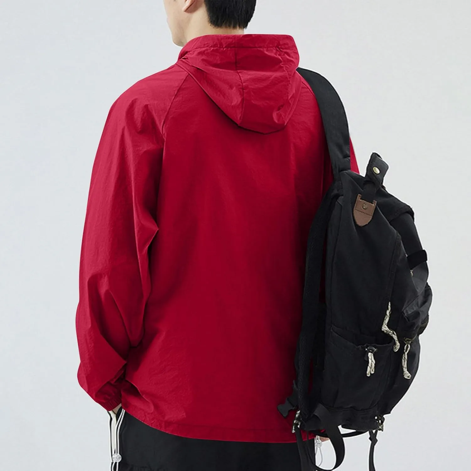 Men's Rash Guard Lightweight Hooded Sun Protection Jacket Windbreaker UPF 50  Coat Outdoor Casual Zip Up Wind Shell