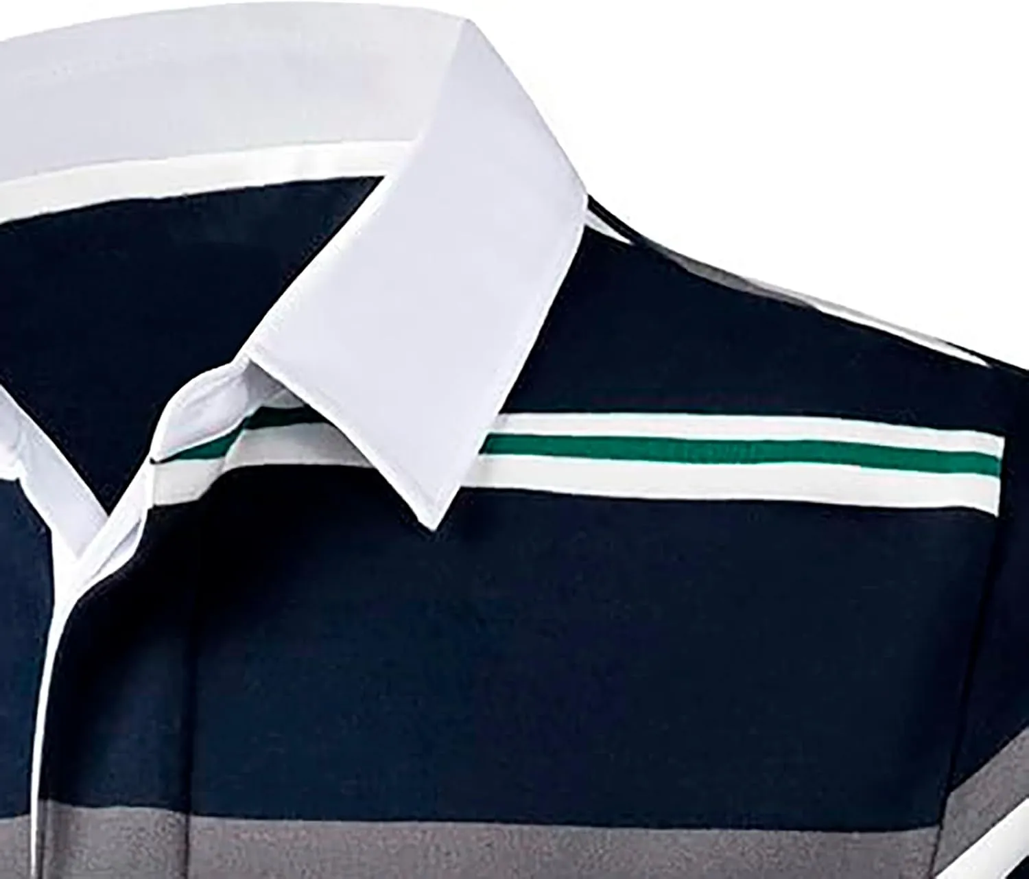 Men's Shirts Sleeved Lapel Thousands of Bird Grid Pockets Casual Top T Shirt Golf Shirts Men Quarter Button Shirts