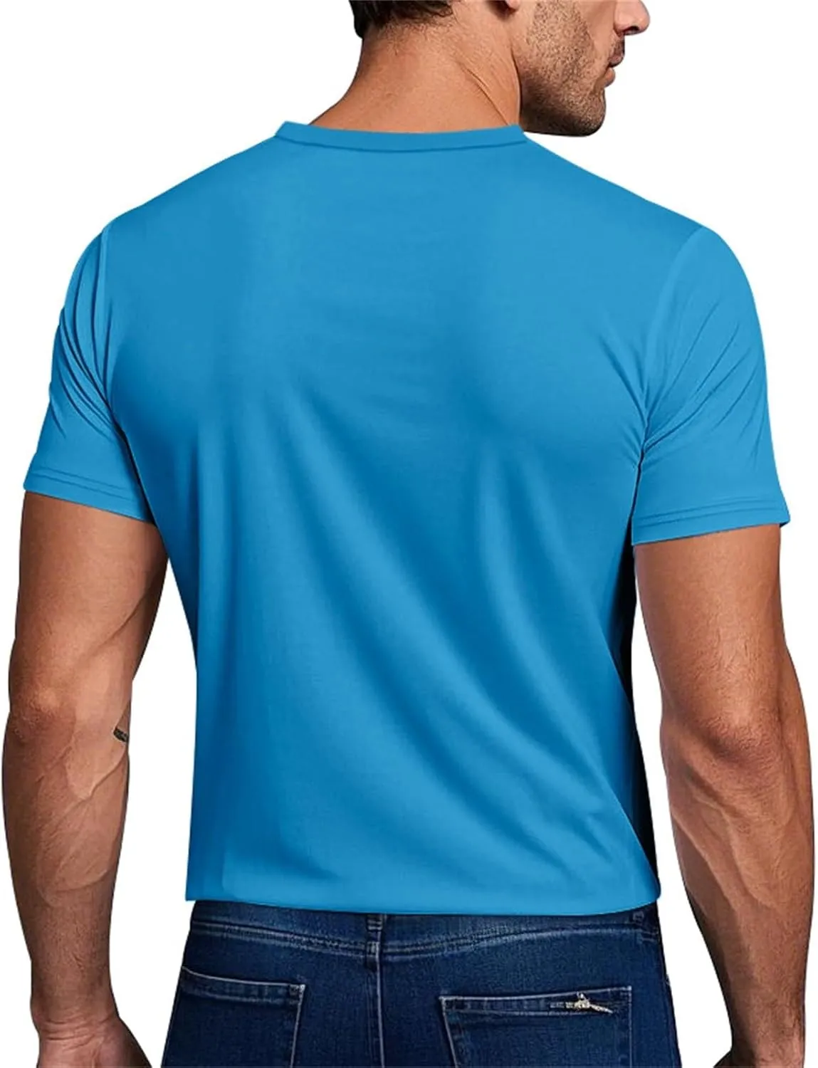 Men's Short Sleeve Tee Shirt Crewneck Casual Basic Shirt Moisture Wicking Fashion Tops Lightweight Gym Workout Tees