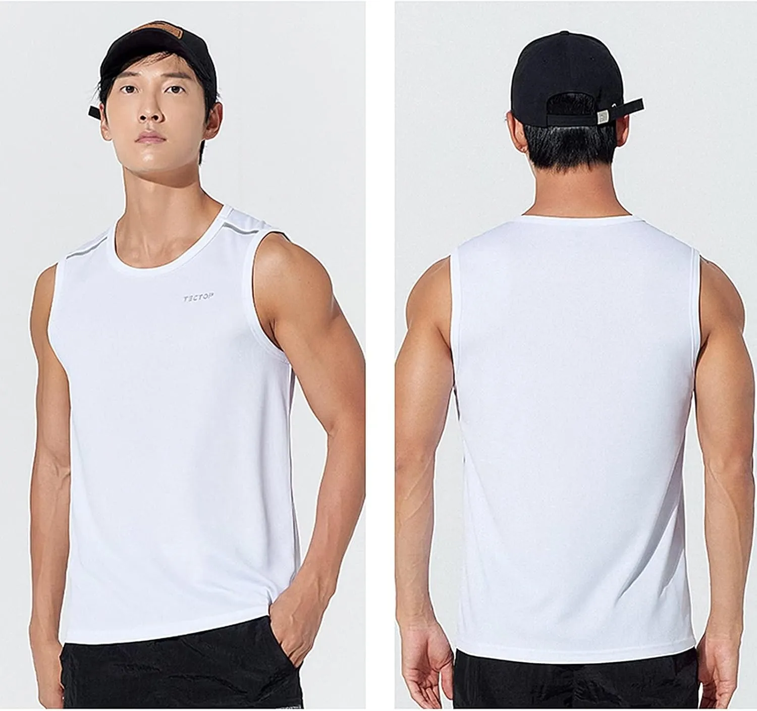 Men's Sports Tank Top Sleeveless Quick Dry Athletic Gym Shirts for Beach Running Workout