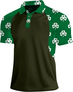 Men's St Patricks Day Shirts Casual Button Classic Work Shirt Cotton Collared Basic Golf Shirt