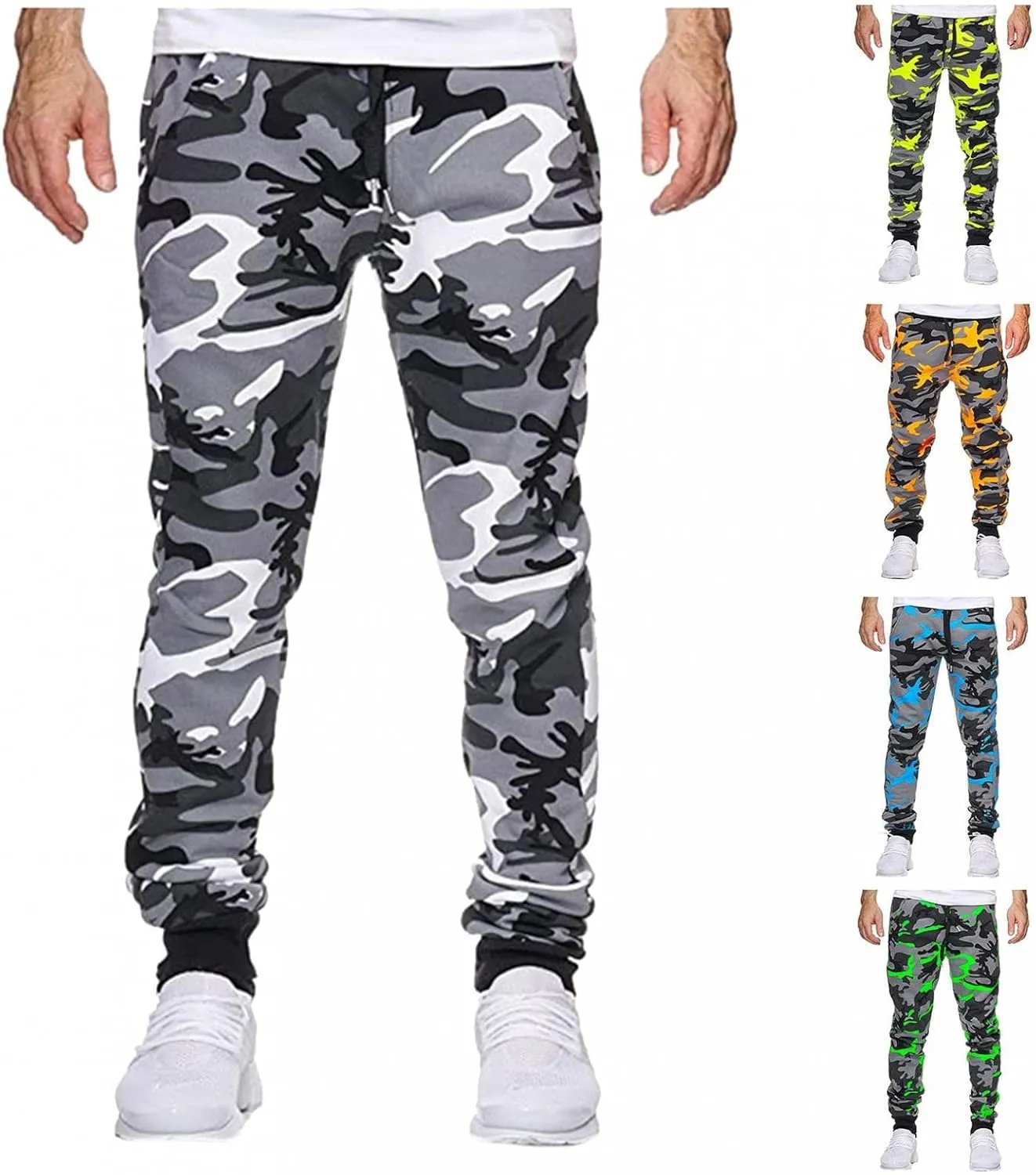 Men's Straight-fit Cargo Pants - Casual Tactical Pants Work Cargo Hiking Pants Camouflage Combat Cargo Trousers