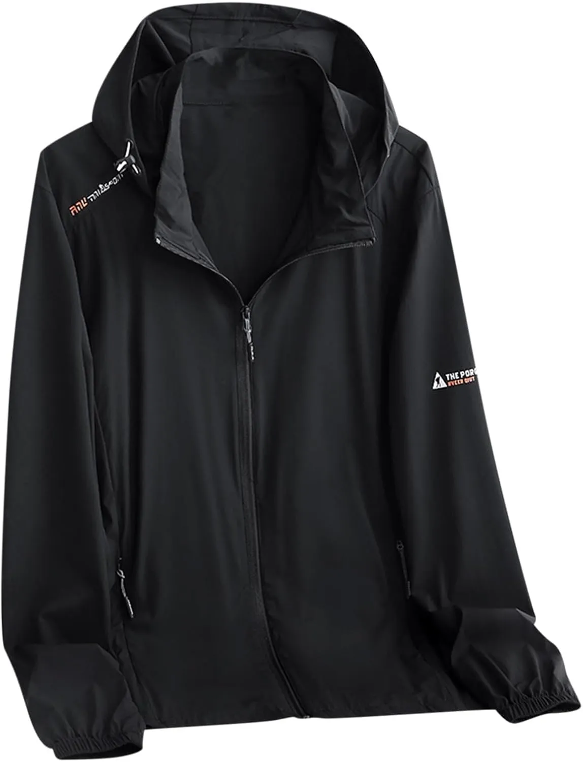 Mens Sun Protection Jacket Hoodie UPF 50  Rash Guard Lightweight Windbreaker Outdoor Zip Up Water Resistant Coat