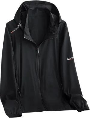 Mens Sun Protection Jacket Hoodie UPF 50  Rash Guard Lightweight Windbreaker Outdoor Zip Up Water Resistant Coat