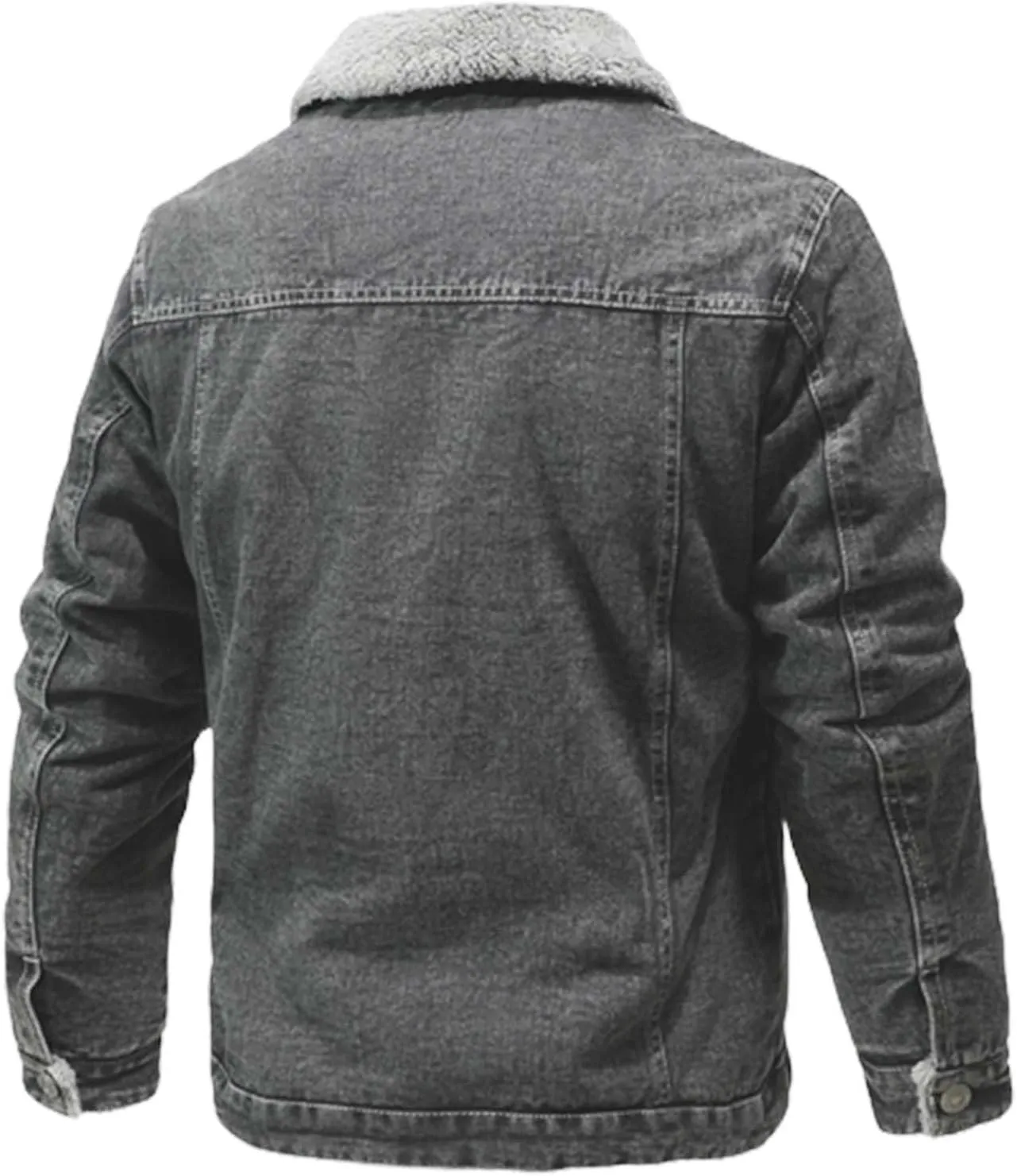 Mens Thick Thermal Winter Jacket Full Zip Front Fleece Lined Military Jacket Casual Warm Cargo Coat Working Jackets