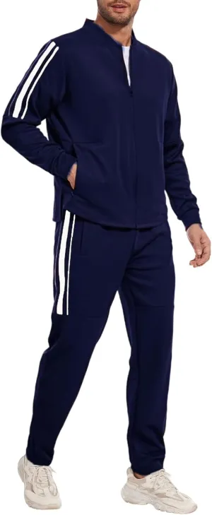 Men's Tracksuits Sweatsuits 2 Piece Casual Sweat Jogging Suit Set Athletic Full Zip Hoodies and Sweatpant Outfits