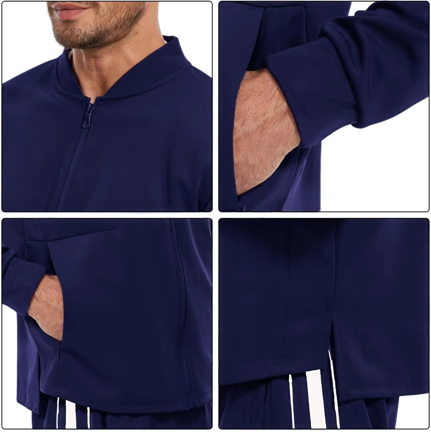 Men's Tracksuits Sweatsuits 2 Piece Casual Sweat Jogging Suit Set Athletic Full Zip Hoodies and Sweatpant Outfits