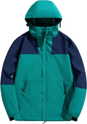 Mens Waterproof Lightweight Hooded Softshell Windbreaker Jackets for Outdoor Sports and Casual Wear in Fall & Winter