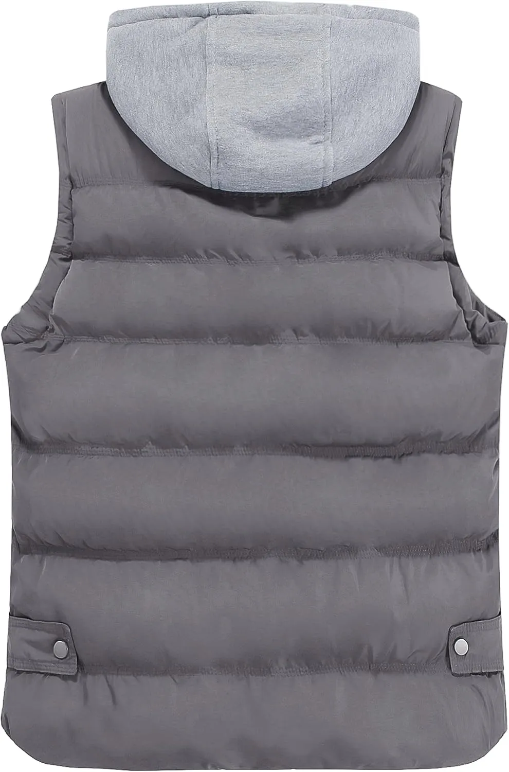 Men's Winter Puffer Vest, Sleeveless Jacket with Padded and Detachable Hood - Ideal Outerwear for Cold Weather