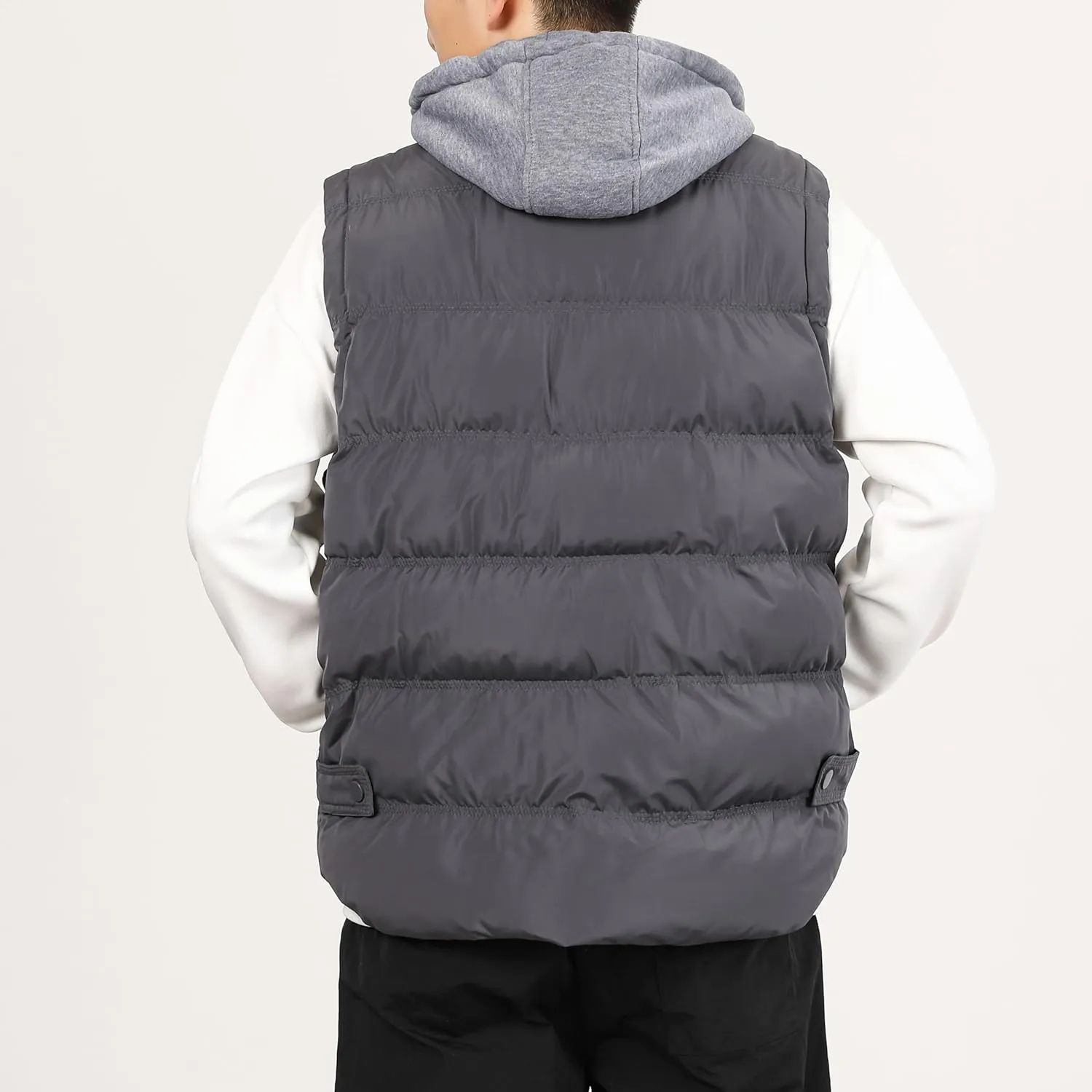 Men's Winter Puffer Vest, Sleeveless Jacket with Padded and Detachable Hood - Ideal Outerwear for Cold Weather