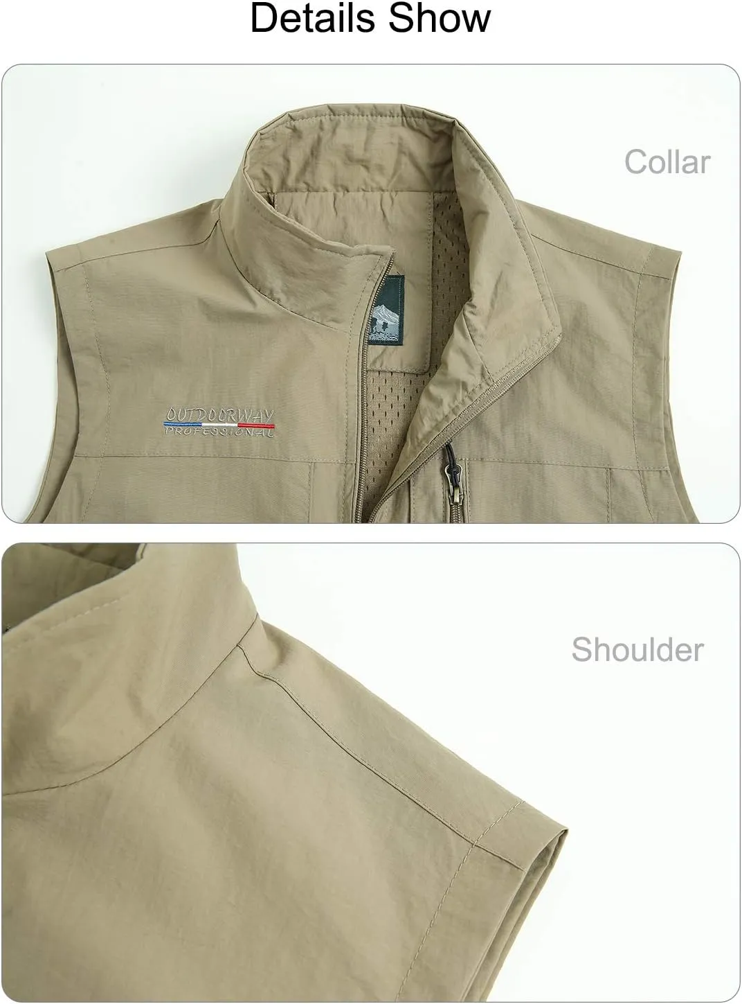 Mens Work Vest Summer Travel Photo Vest Cargo Sleeveless Jackets with Pockets