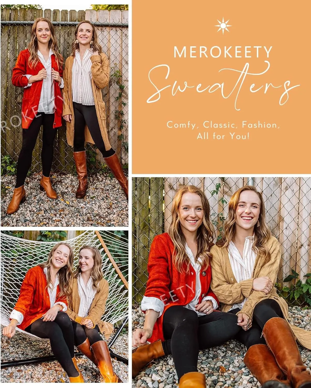 MEROKEETY Women's 2025 Fall Long Sleeve Cable Knit Sweater Open Front Cardigan Button Loose Outerwear