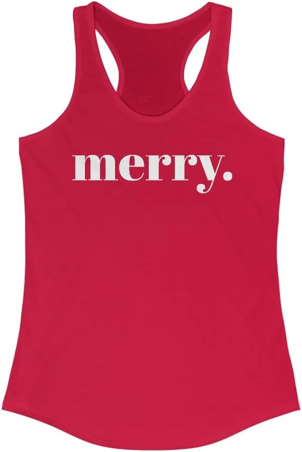Merry Christmas Workout Tank Top for Women | Merry Fitmas Tank | Christmas Tank Top